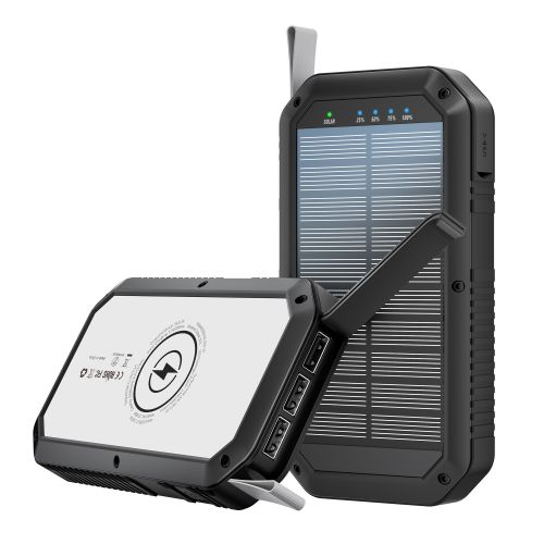 3USB-A Wireless Rechargeable Power Bank With Camping Light