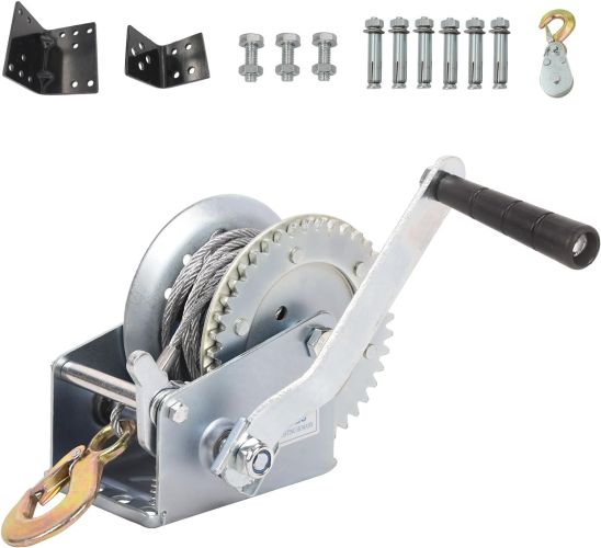 Hand Winch Boat Trailer Winch 1200lbs Heavy Duty Hook with 33ft Steel Cable Hand Crank Winch Hand Winch Boat Trailer Winch 1200lbs Heavy Duty Hook with 33ft Steel Cable Hand Crank Winch